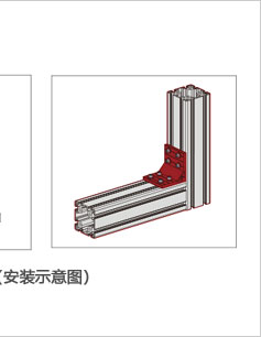 雙槽鋁型材強力角件安裝示意圖